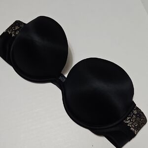 Maidenform Black Lace Strapless Push Up Underwire Seamless Women's Bra 36B